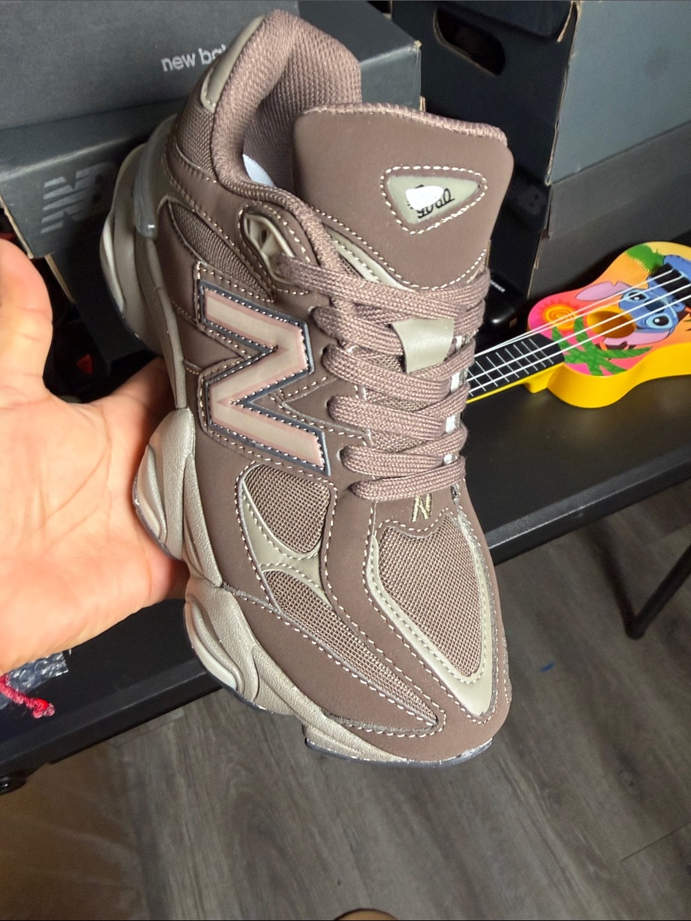 New Balance Kids Brown and Taupe Sneakers